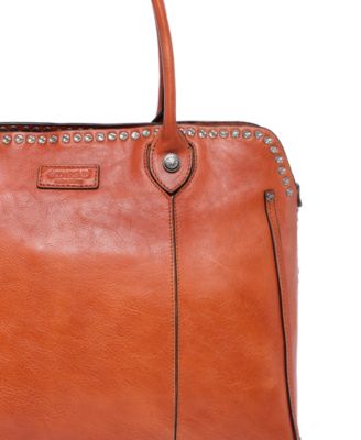 Women's Genuine Leather Soul Stud Satchel Bag