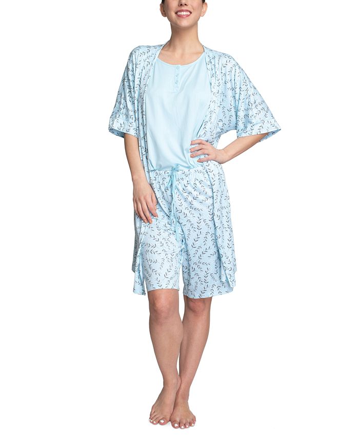 Hanes - Plus Size 3-Piece Travel Pajama Set