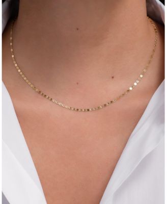 14k Gold Mirror Chain Necklace