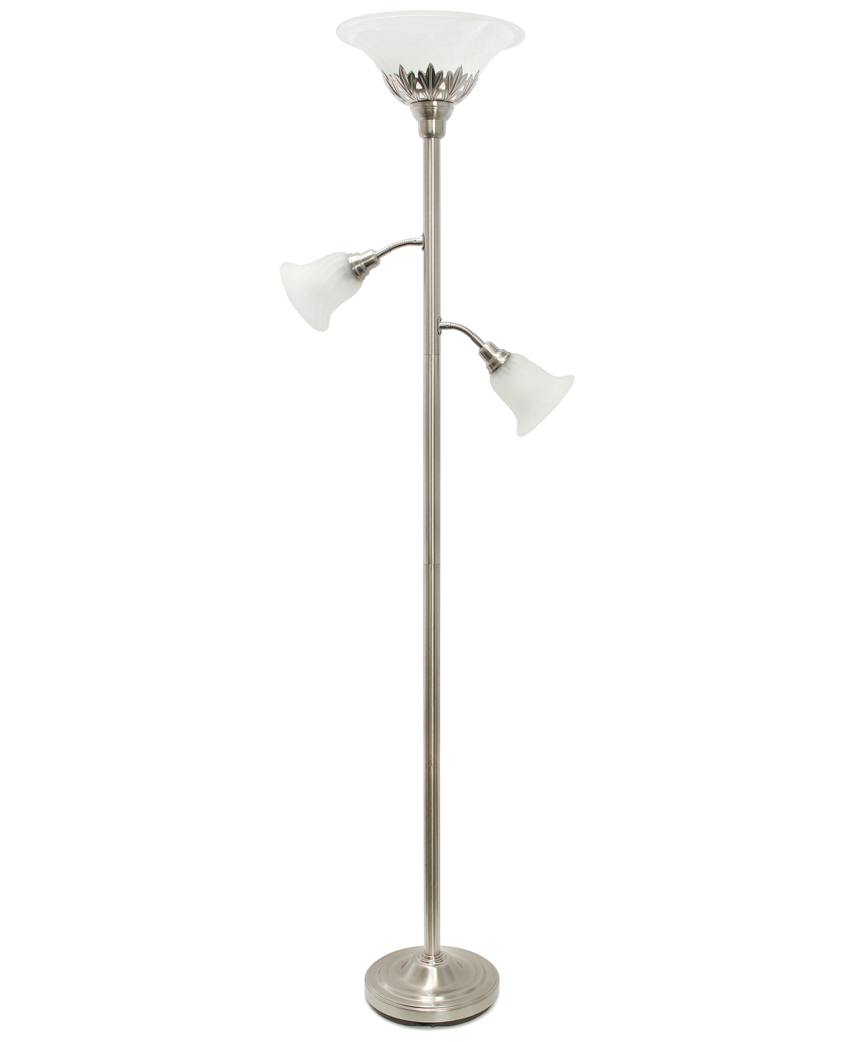 Elegant Designs 3 Light Floor Lamp In Brushed Nickel