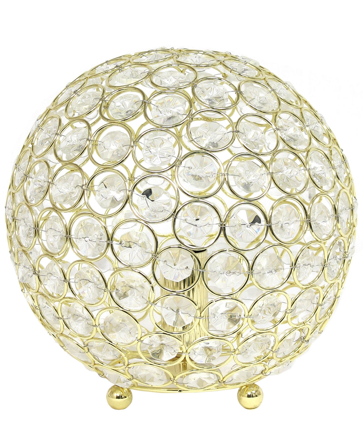 Elegant Designs Elipse 8" Crystal Ball Sequin Table Lamp In Gold - Tone