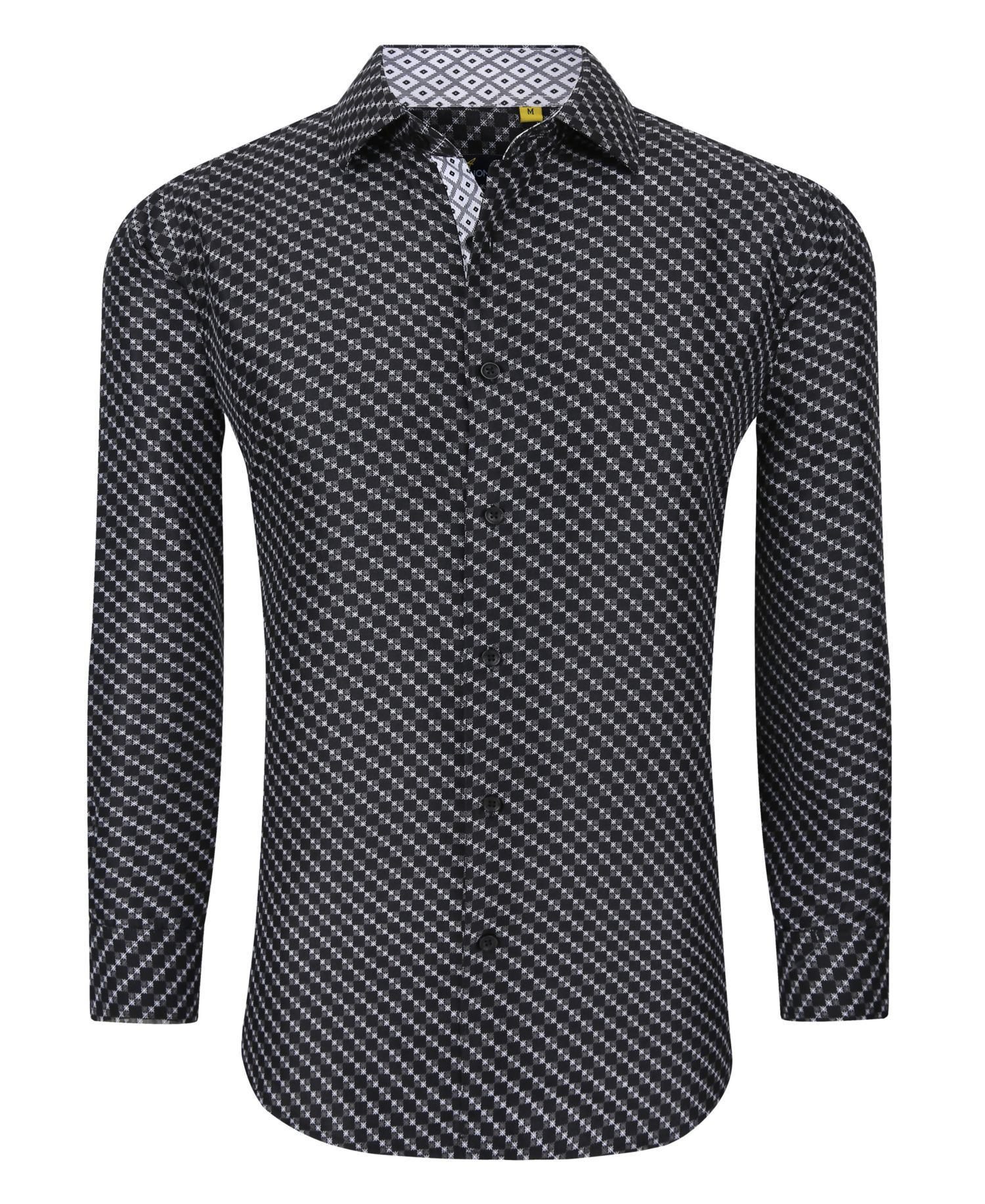 Men's Business Geometric Long Sleeve Button Down Shirt
