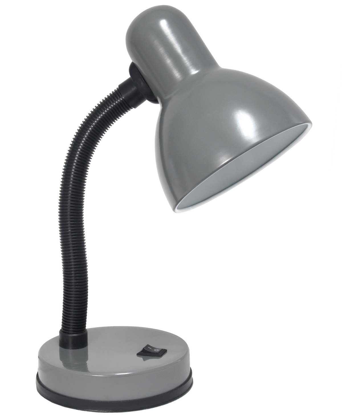Simple Designs Basic Desk Lamp With Flexible Hose Neck In Gray