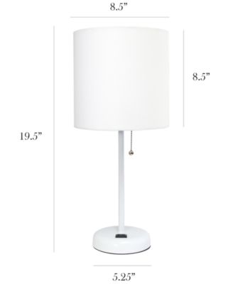 Stick Lamp with Charging Outlet, Set of 2