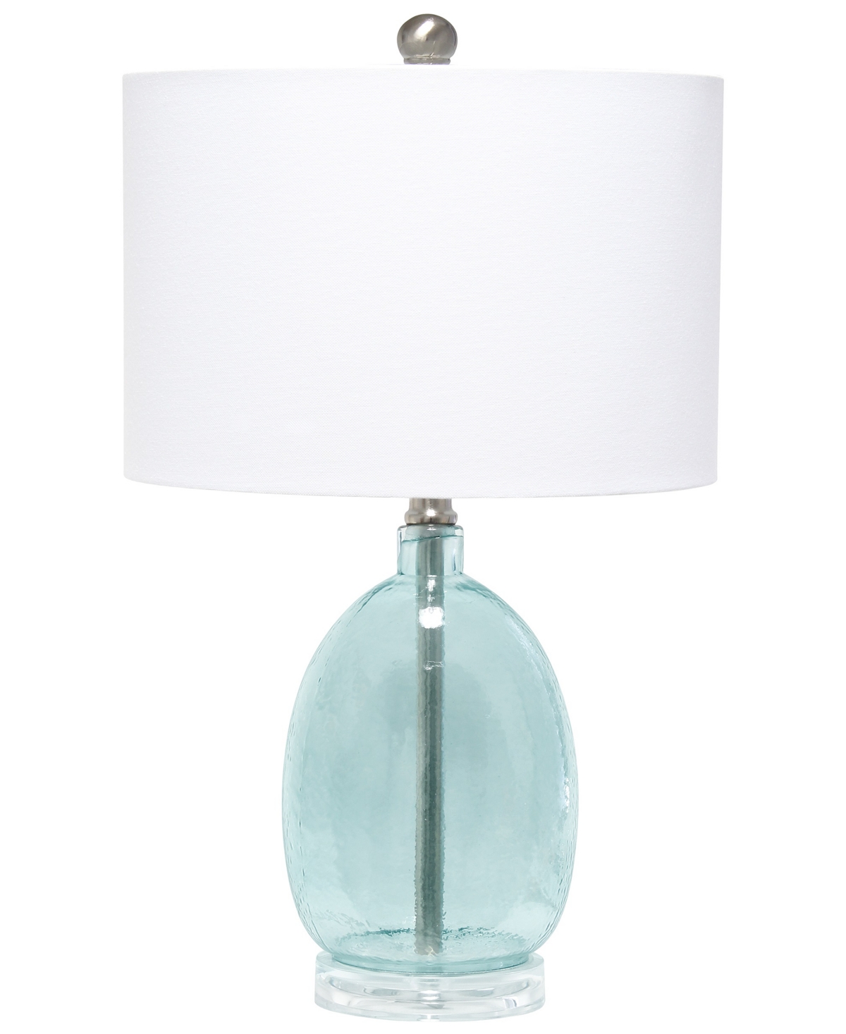 Shop Lalia Home Oval Glass Table Lamp In Clear Blue
