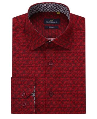 Azaro Uomo Men's Business Geometric Long Sleeve Button Down Shirt - Macy's
