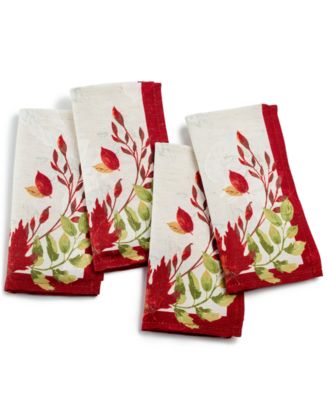 Elrene - Autumnal Flourish Heat Transfer Fabric Napkins, Set of 4