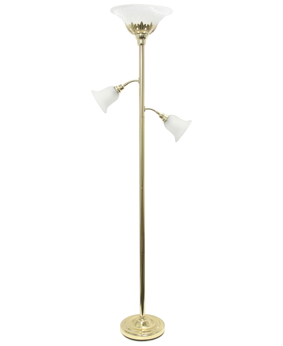 Elegant Designs 3 Light Floor Lamp In Gold -tone