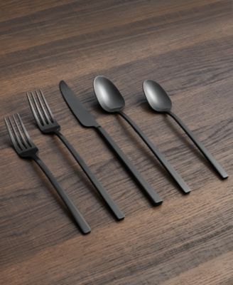 Damaris Black Satin Flatware Set, 20 Piece