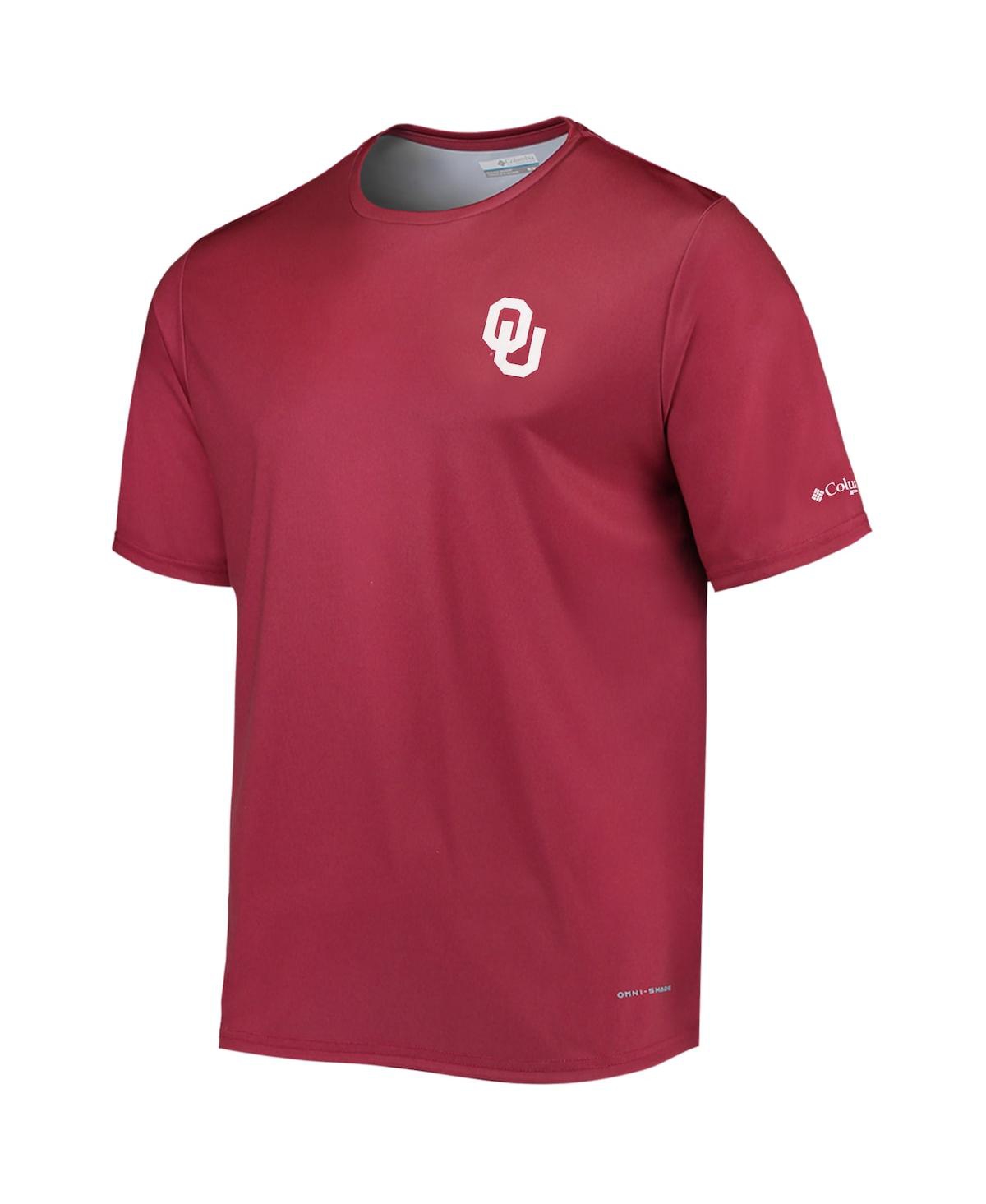 Shop Columbia Men's  Crimson Oklahoma Sooners Terminal Tackle Omni-shade T-shirt