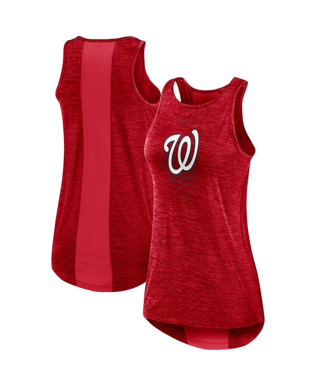 Women's NikeWashington Nationals Logo Fade High Neck Performance Tank Top - Red