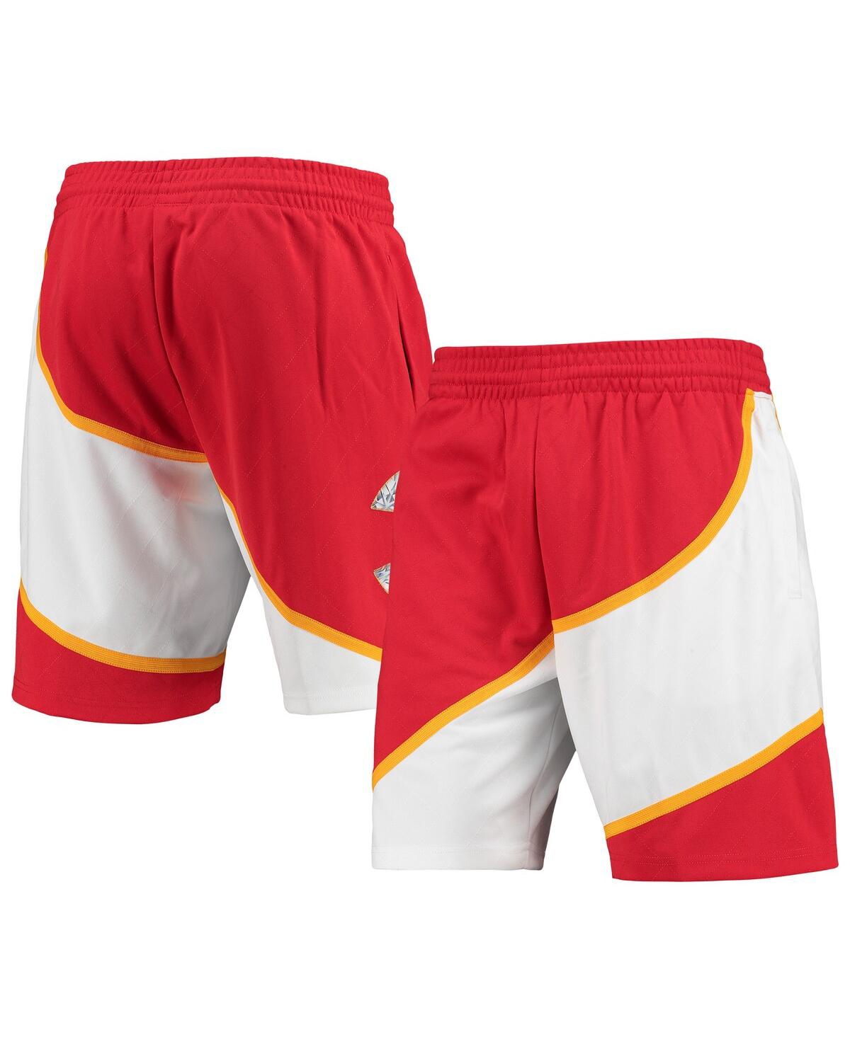 Shop Mitchell & Ness Men's  Red Atlanta Hawks 1986 Hardwood Classics 75th Anniversary Swingman Shorts