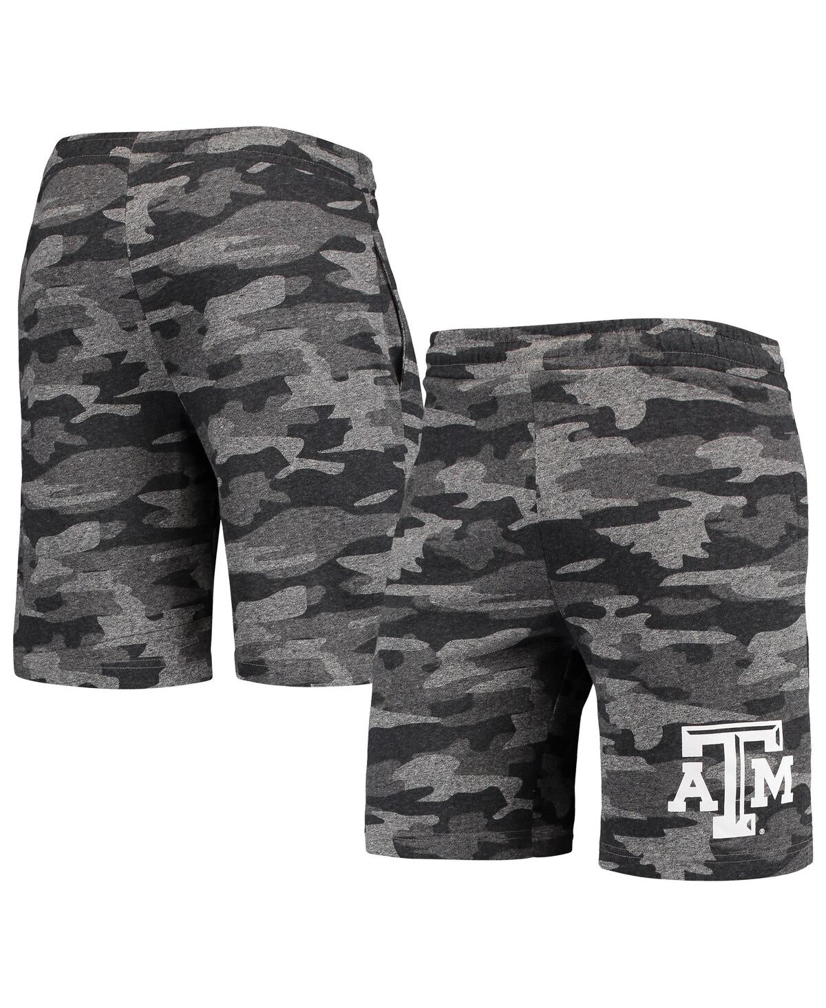 Concepts Sport Men's  Charcoal, Gray Texas A&m Aggies Camo Backup Terry Jam Lounge Shorts In Charcoal,gray