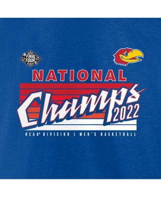 Men's Royal Kansas Jayhawks 2022 NCAA Men's Basketball National Champions Schedule T-shirt