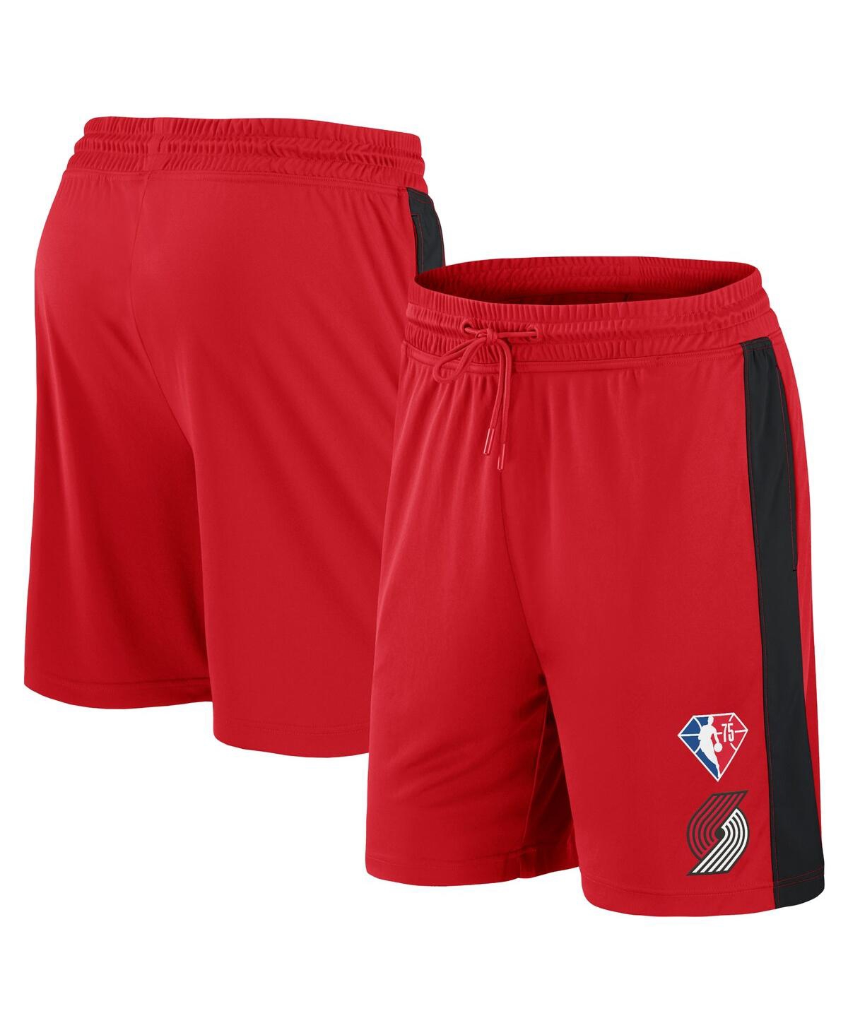 Men's FanaticsPortland Trail Blazers 75th Anniversary Downtown Performance Practice Shorts - Red