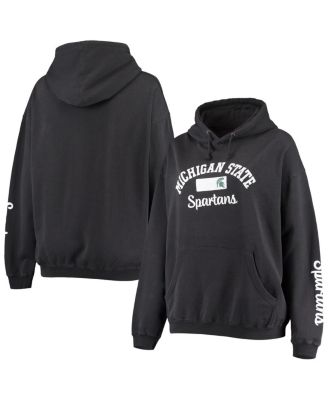 Women's Black Michigan State Spartans Rock n Roll Super Oversized Pullover Hoodie