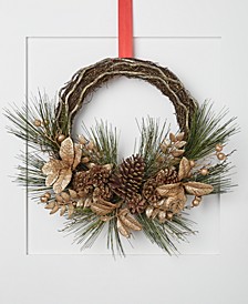 Asymmetrical Gold-Tone Pine-Cone Wreath, Created for Macy's