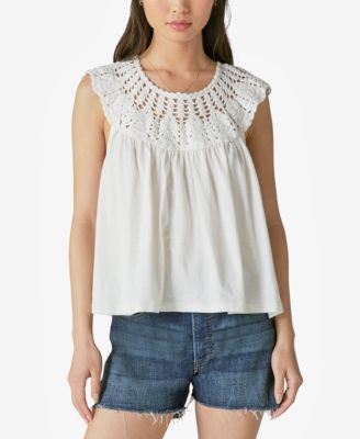 Lucky Brand - Crochet Yoke Top
