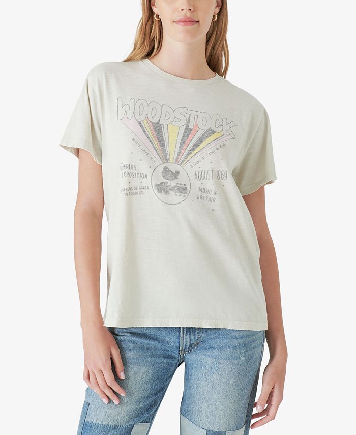 Lucky Brand Woodstock Classic Crewneck Graphic T-shirt in Gray