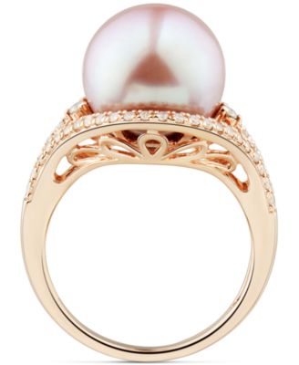 Cultured White Ming Pearl (11-13mm) & Diamond (1/3 ct. t.w.) Ring in 14k Gold