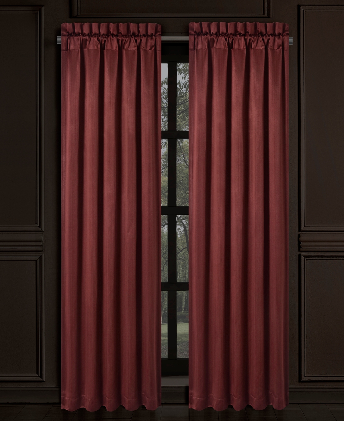 Five Queens Court Chianti 4-pc. Window Panel Set, 84" Bedding In Red