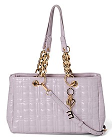 Women's Love Washed Faux Leather Tote Bag