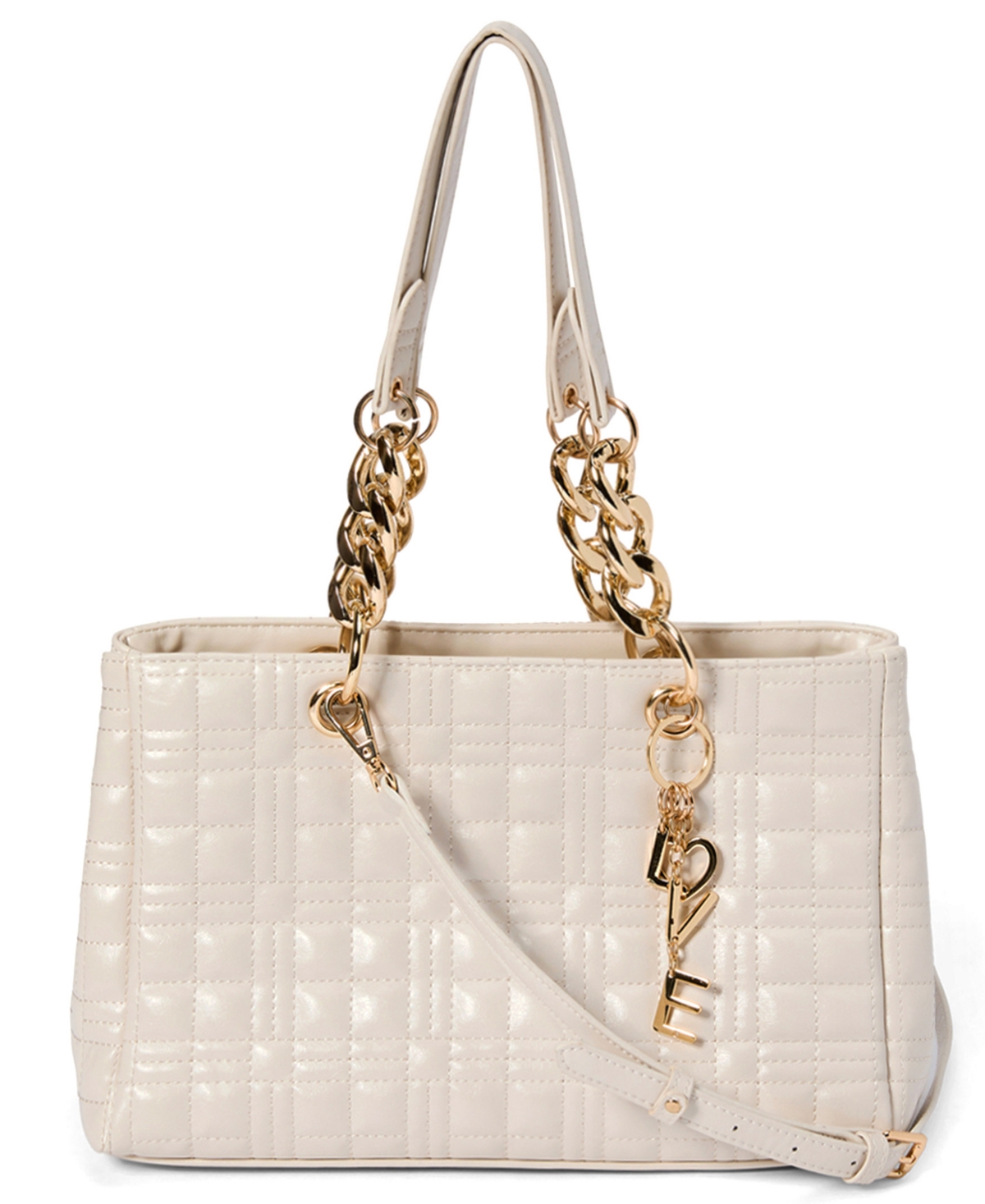 Like Dreams Women's Love Washed Faux Leather Tote Bag In Ivory