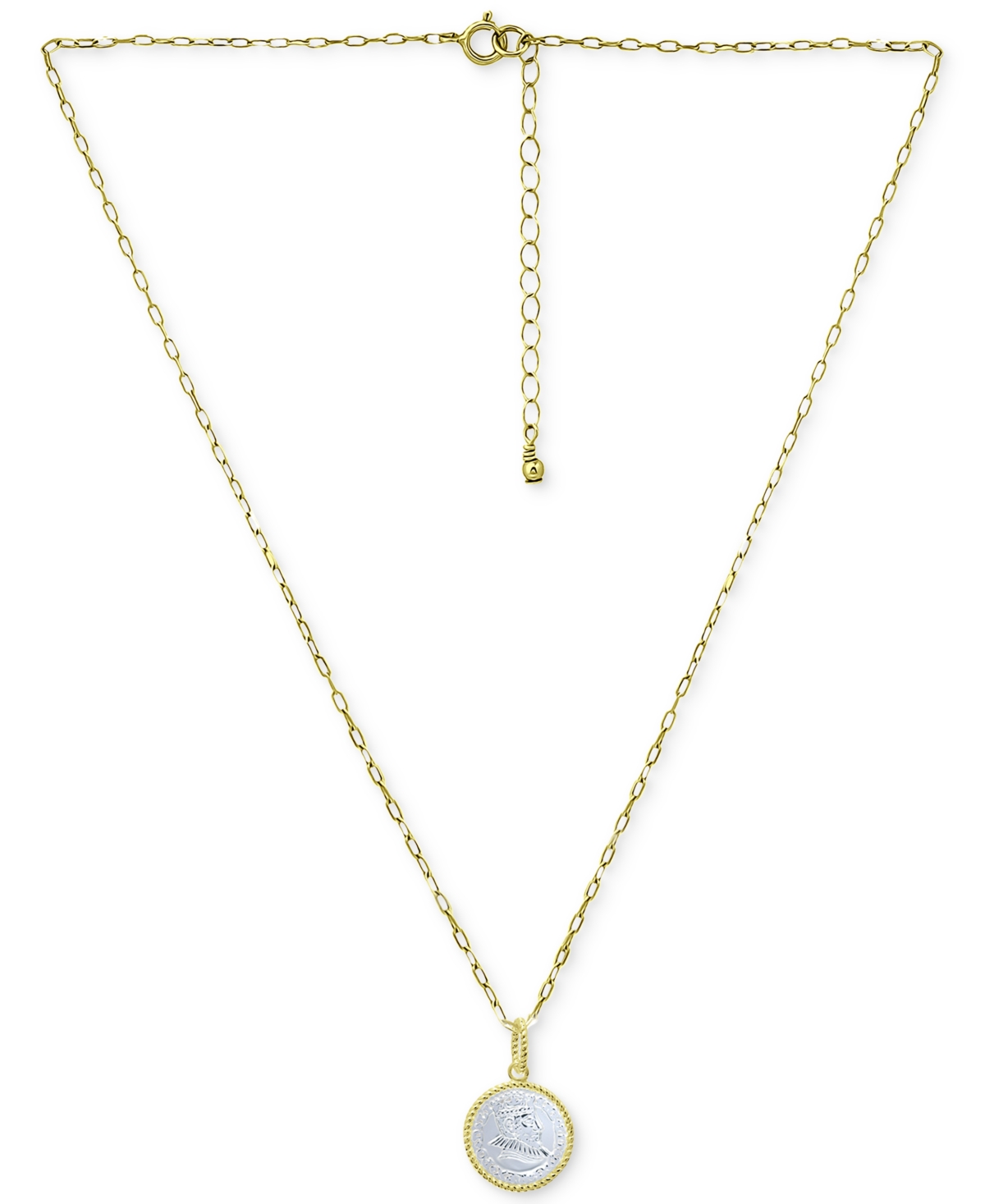 Giani Bernini Two-Tone Coin Pendant Necklace in Sterling Silver & 18k Gold-Plate, 16
