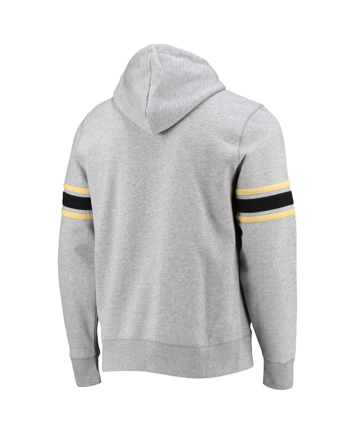 47 Brand Men's '47 Heather Gray New Orleans Saints Double Block Throwback Pullover Hoodie In Heathered Gray