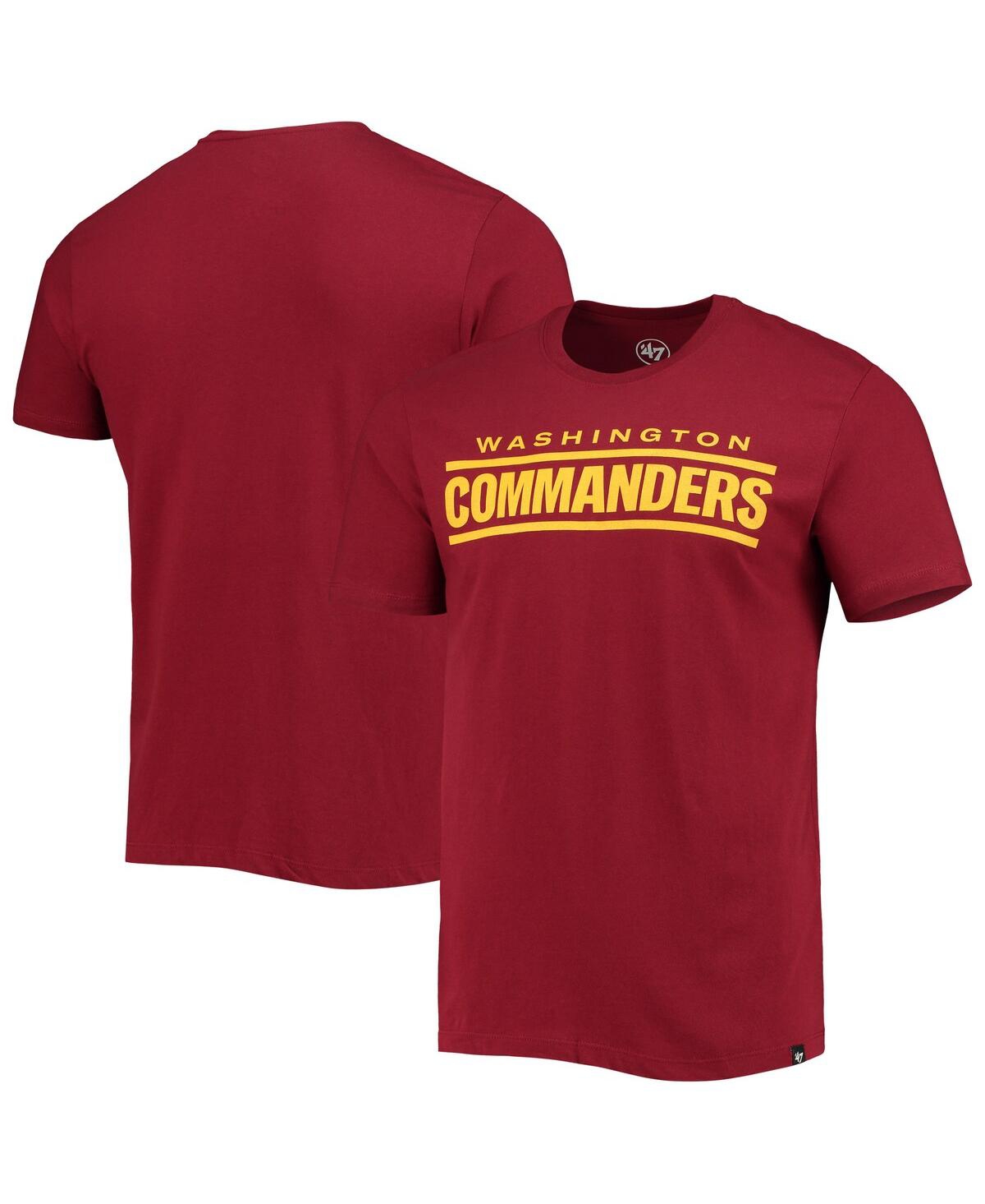 Men's '47 Brand Burgundy Washington Commanders Wordmark Imprint Super Rival T-shirt - Burgundy