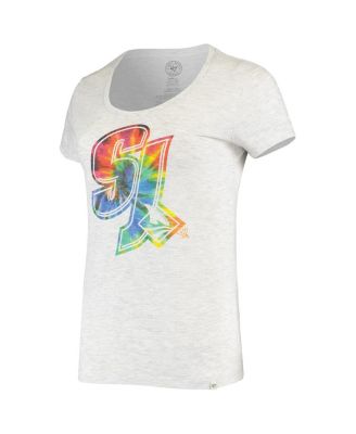 Women's '47 Heathered Gray San Jose Sharks Fantasy Scoop Neck T-shirt