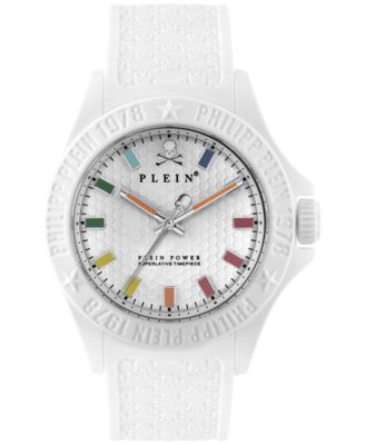 Philipp Plein - Men's Plein Power White Silicone Strap Watch 43mm