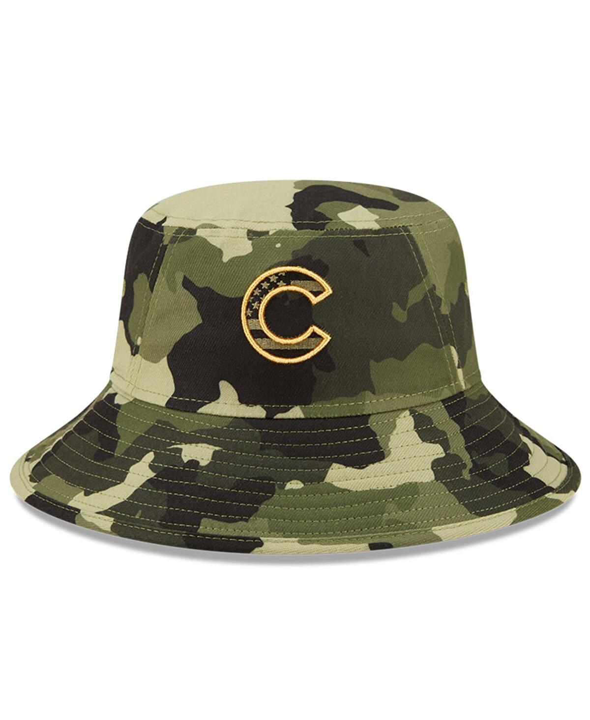 New Era Camo Chicago Cubs 2022 Armed Forces Day Bucket Hat In Camo