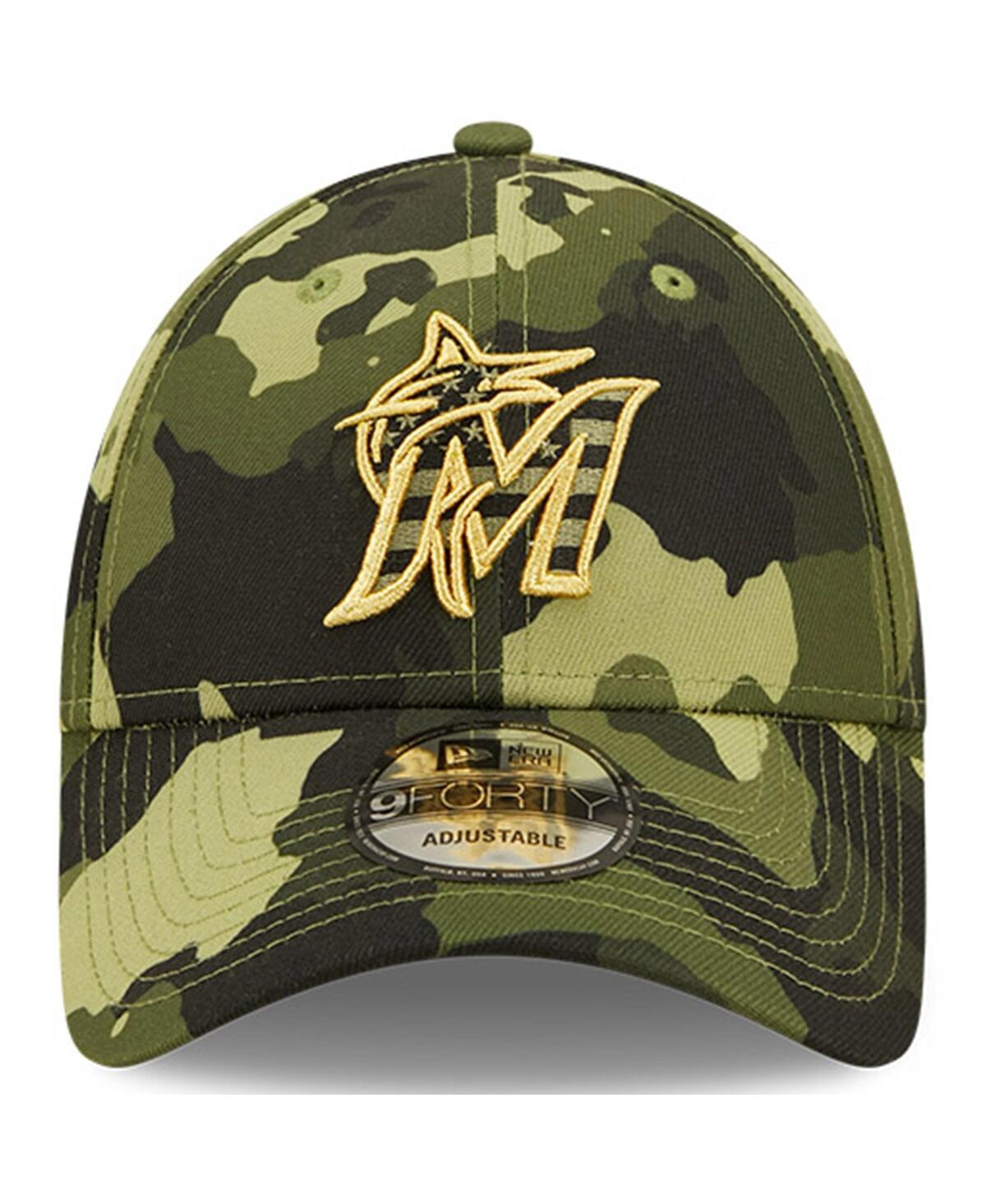 Men's New EraMiami Marlins 2022 Armed Forces Day 9Forty Snapback Adjustable Hat - Camo