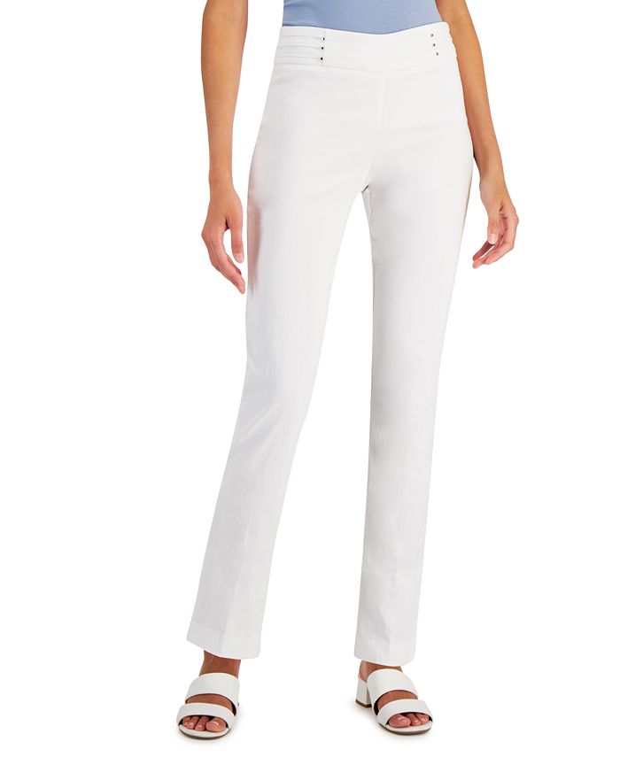 JM Collection Women's Petite Studded Pull On Pants at