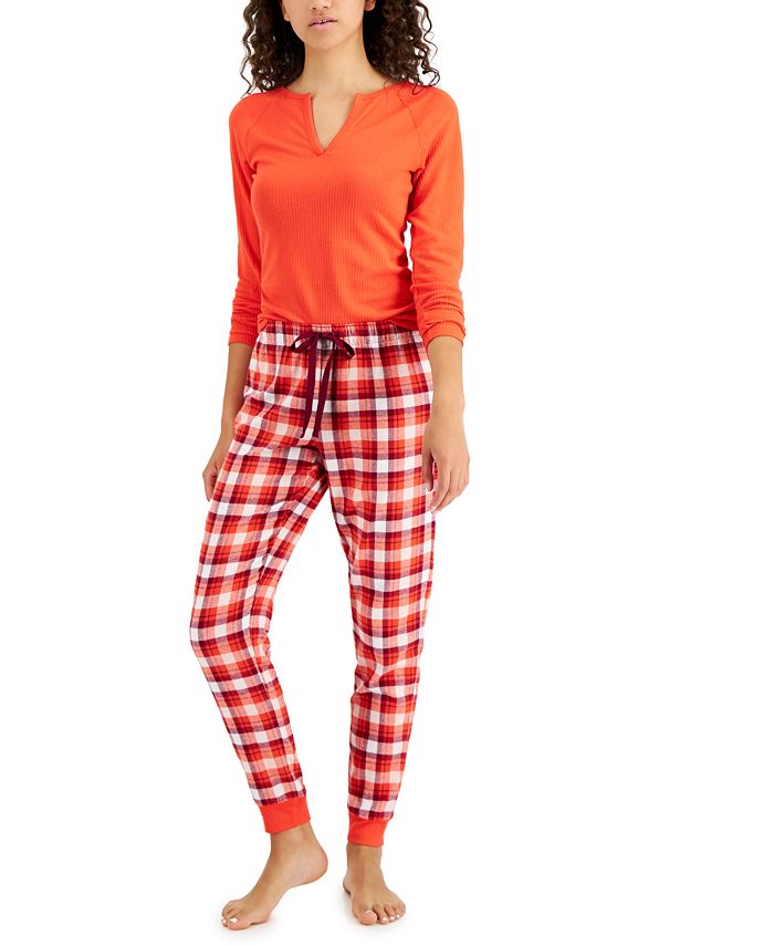 Created for Macys Macys Women Clothing Loungewear Pajamas Womens Split-Neck Pajama Top 
