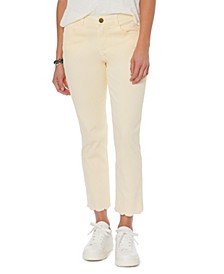 Women's Ab Solution High Rise Slim Straight Crop Jeans with Scallop Fray