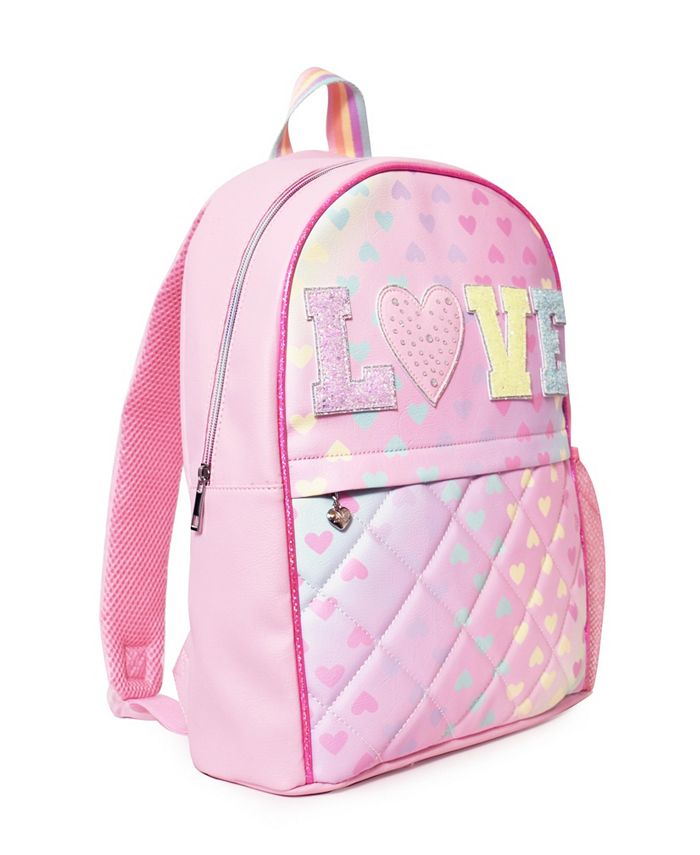 OMG! Accessories Big Girls Love Hearts Print Large Backpack - Macy's
