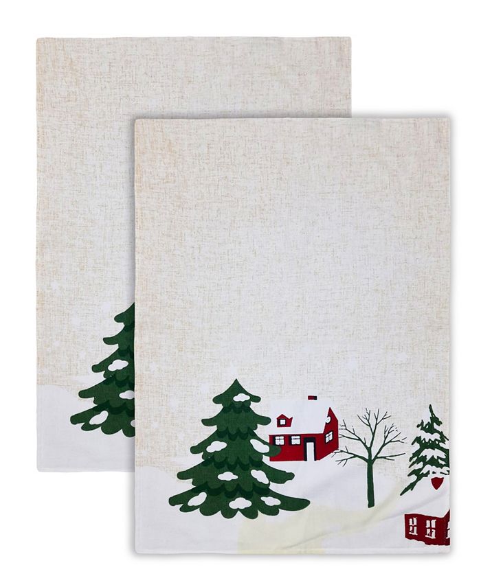 Mod Lifestyles Village Christmas Kitchen Towel Set, 2 Piece Macy's