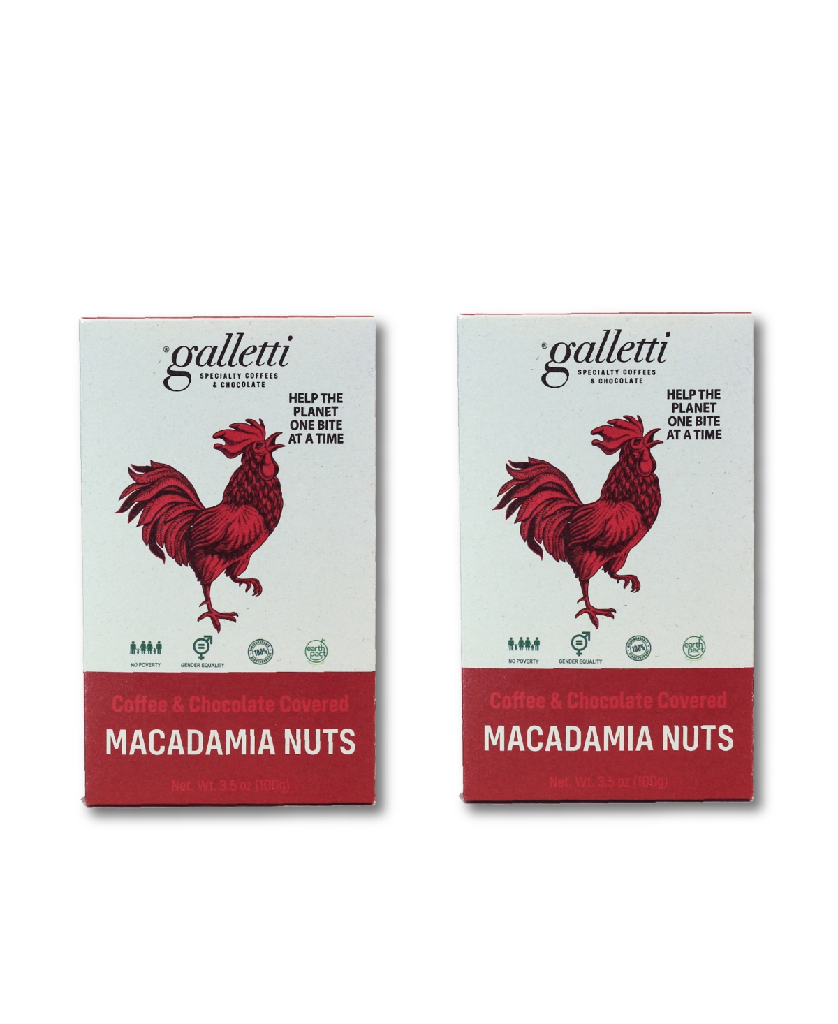 Cafe Galletti Coffee and Chocolate Covered Macadamia Nuts, Set of 2