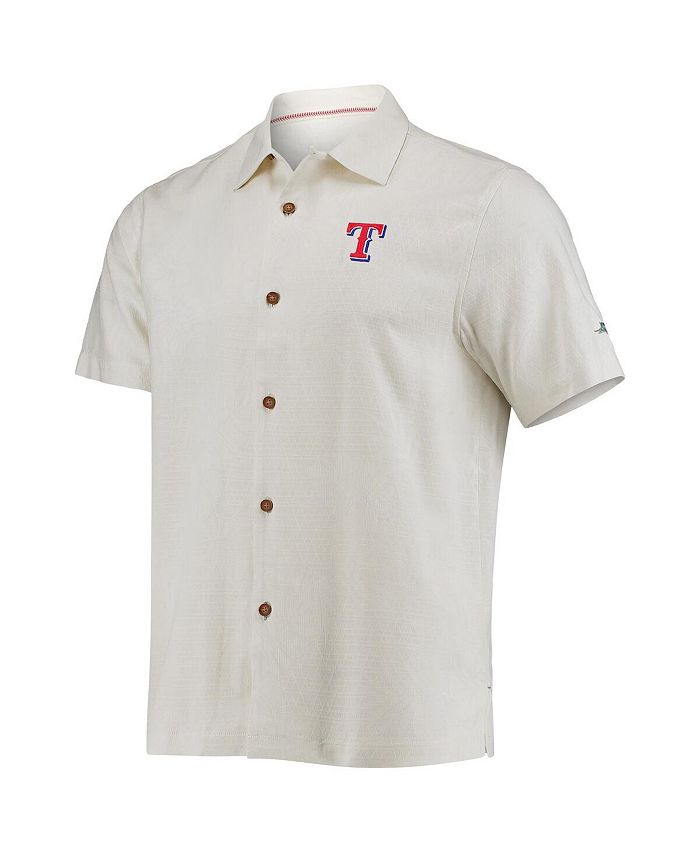Tommy Bahama Men's Cream Texas Rangers Baseball Camp ButtonUp Shirt