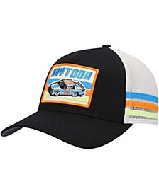 Men's Black Daytona Tricolor Trucker Snapback Hat