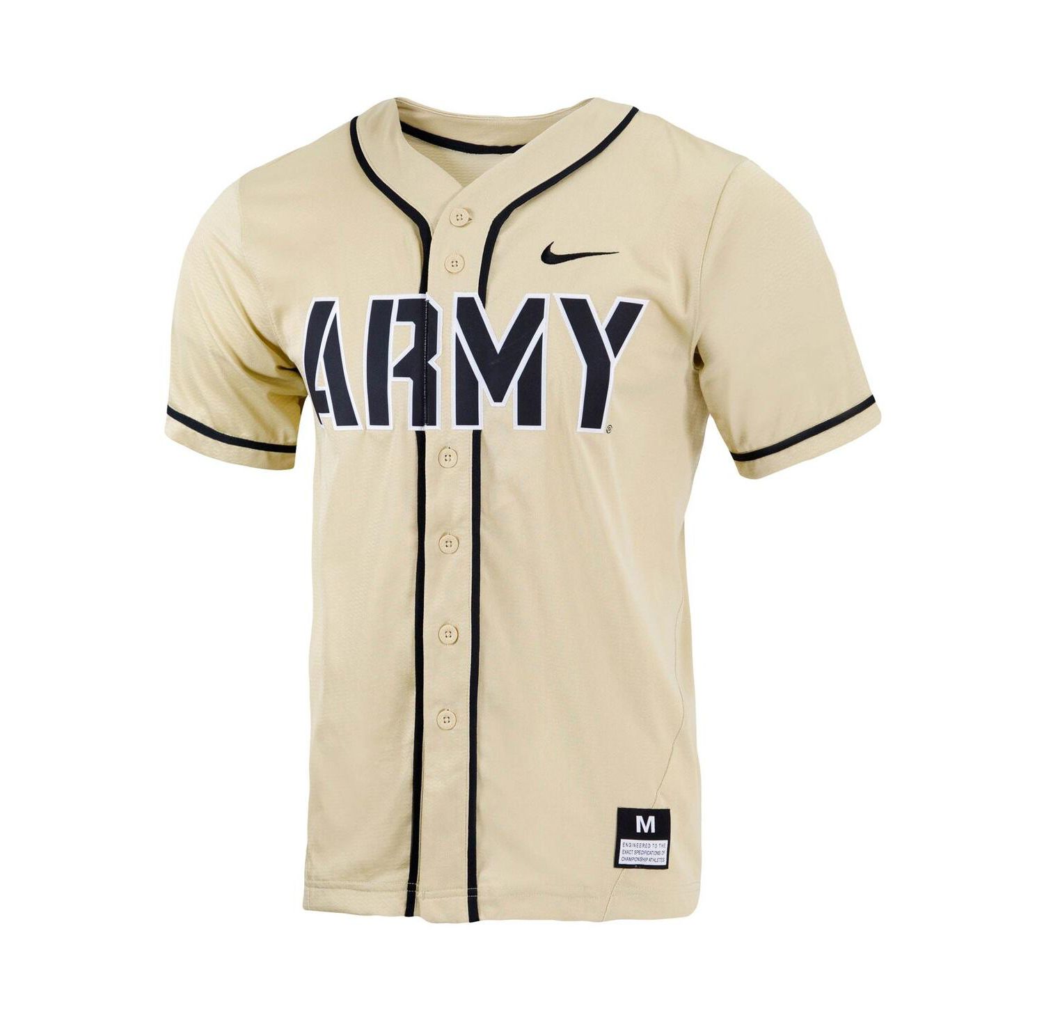 Men's Gold Army Black Knights Replica Full-Button Baseball Jersey