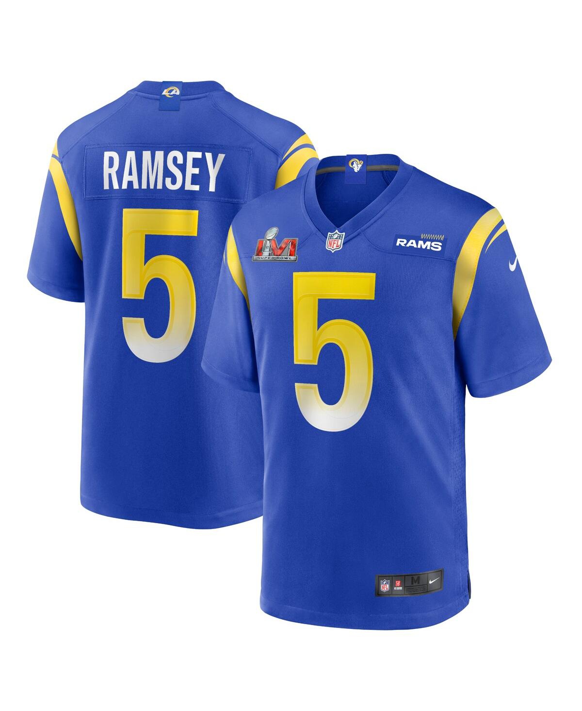 Men's Nike Jalen Ramsey Royal Los Angeles Rams Super Bowl Lvi Game Patch Jersey