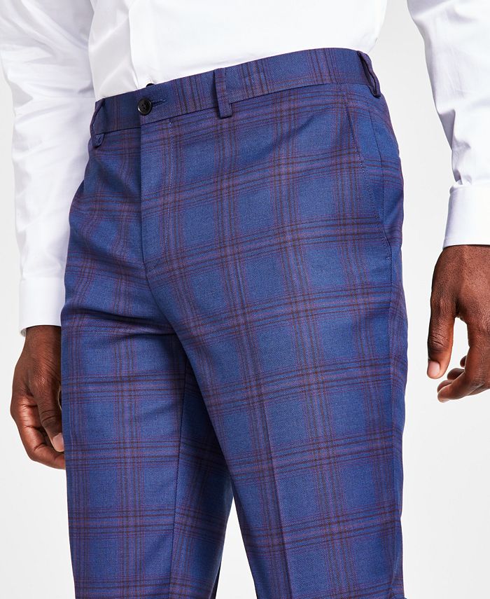I.N.C. International Concepts Men's Sean Slim Fit Plaid Pants, Created for Macy's Macy's