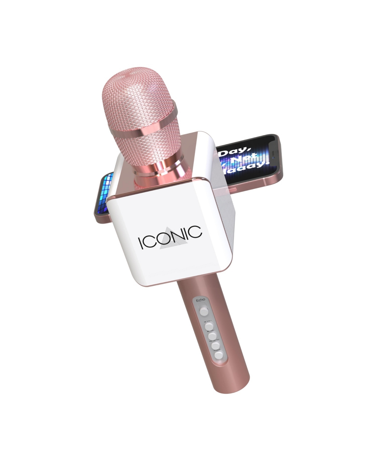 Tzumi Iconic Bluetooth Karaoke Microphone And Speaker In Rose Gold-tone