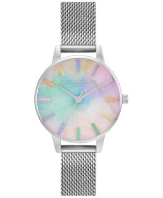 Olivia Burton - Women's Rainbow Stainless Steel Mesh Bracelet Watch 30mm