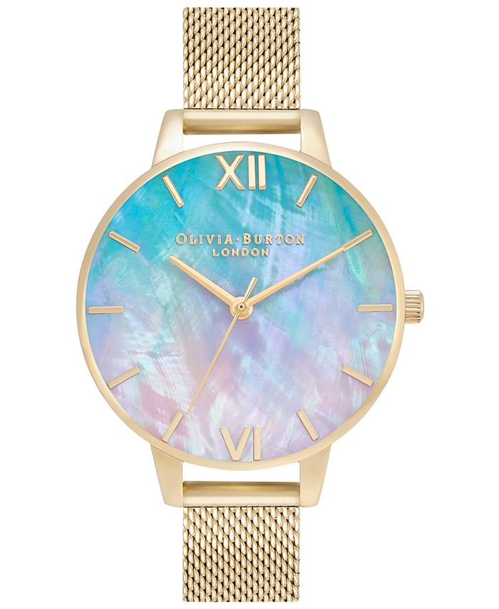 Olivia Burton Women's Under The Sea Gold-Tone Stainless Steel Mesh Bracelet Watch 34mm