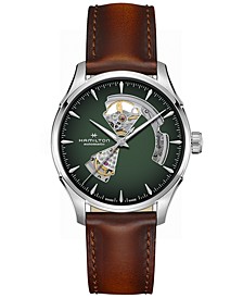 Men's Automatic Jazzmaster Open Heart Smoked Green Stainless Steel Strap Watch 40mm