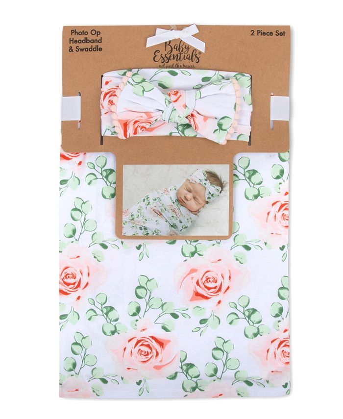 Baby essentials photo op headband and swaddle 2025